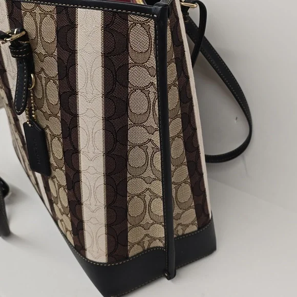 NEW Coach Mollie Tote In Signature Jacquard With Stripes C4088 - Picture 6 of 11